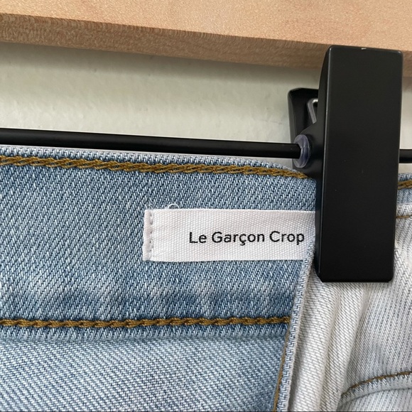 Frame Denim Light Wash Le Garçon Crop Raw Edge Frayed Jeans - Picture 2 of 6